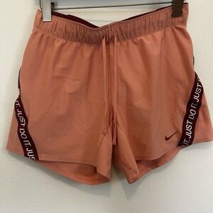 Nike Womens Dri Fit Signature Just Do It‎ Training Shorts Pink Quartz Size Small